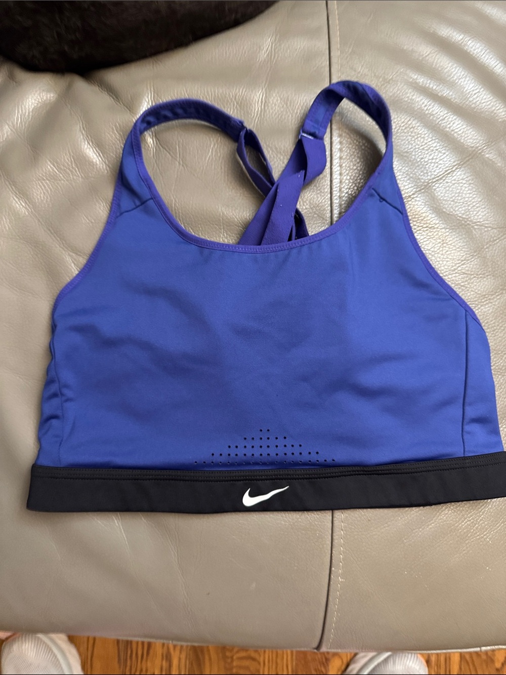 Nike Women's Royal Blue Sports Bra with Black Band size XL